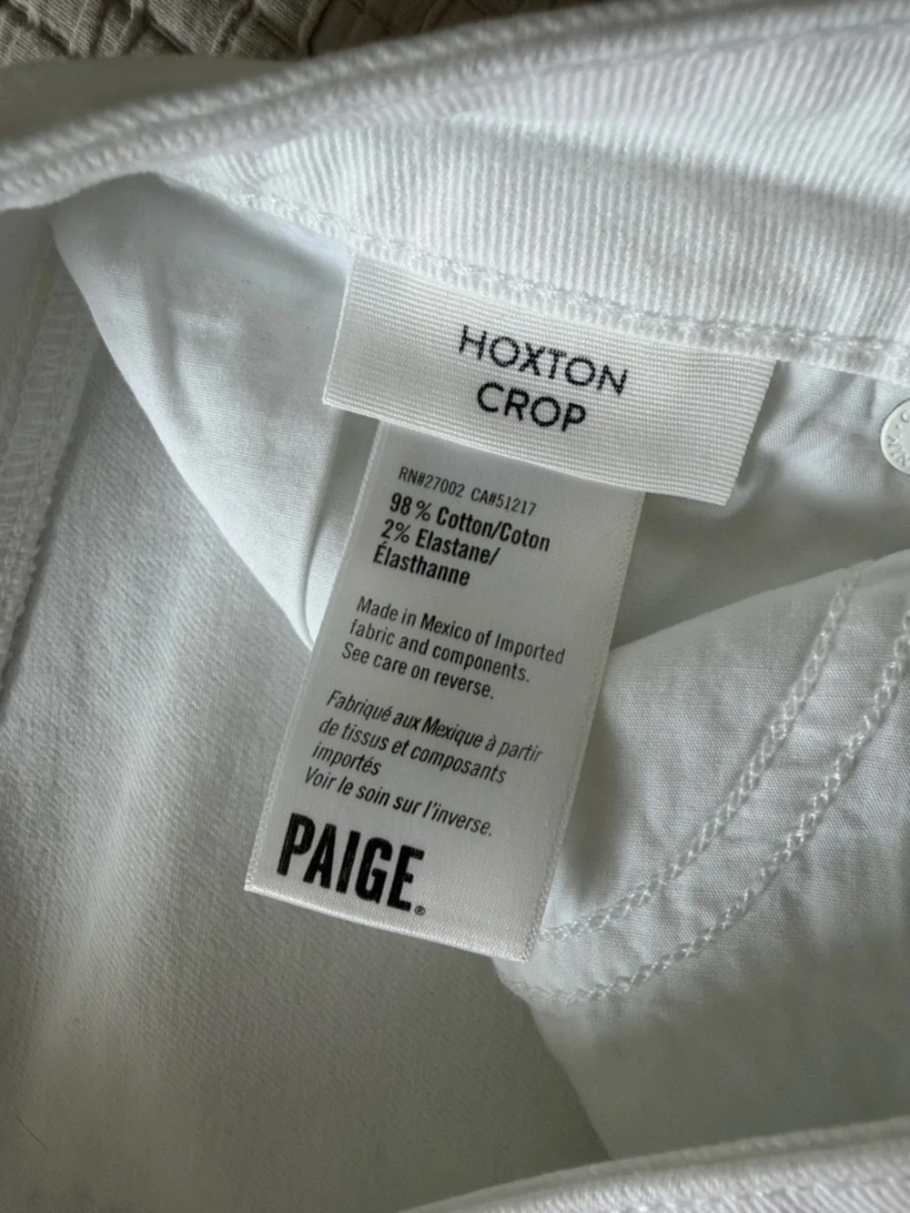 Paige Petite Hoxton Crop Slim Straight Jeans Sz 29 29P